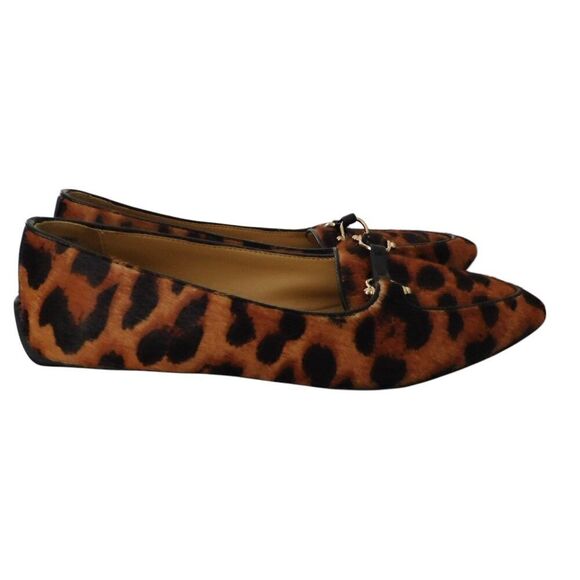 Talbots Calf Hair Leopard Print Flats Driving Mocs Loafers Classic Size 6.5 M - Picture 1 of 8